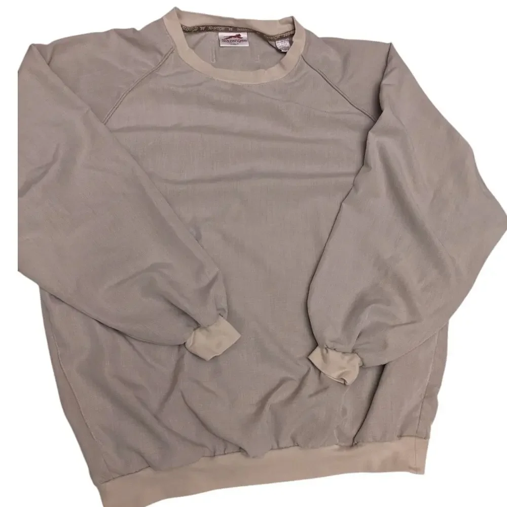 Slazenger Pullover Mens XXL Crewneck Sweatshirt Vintage Athleisure Windbreaker